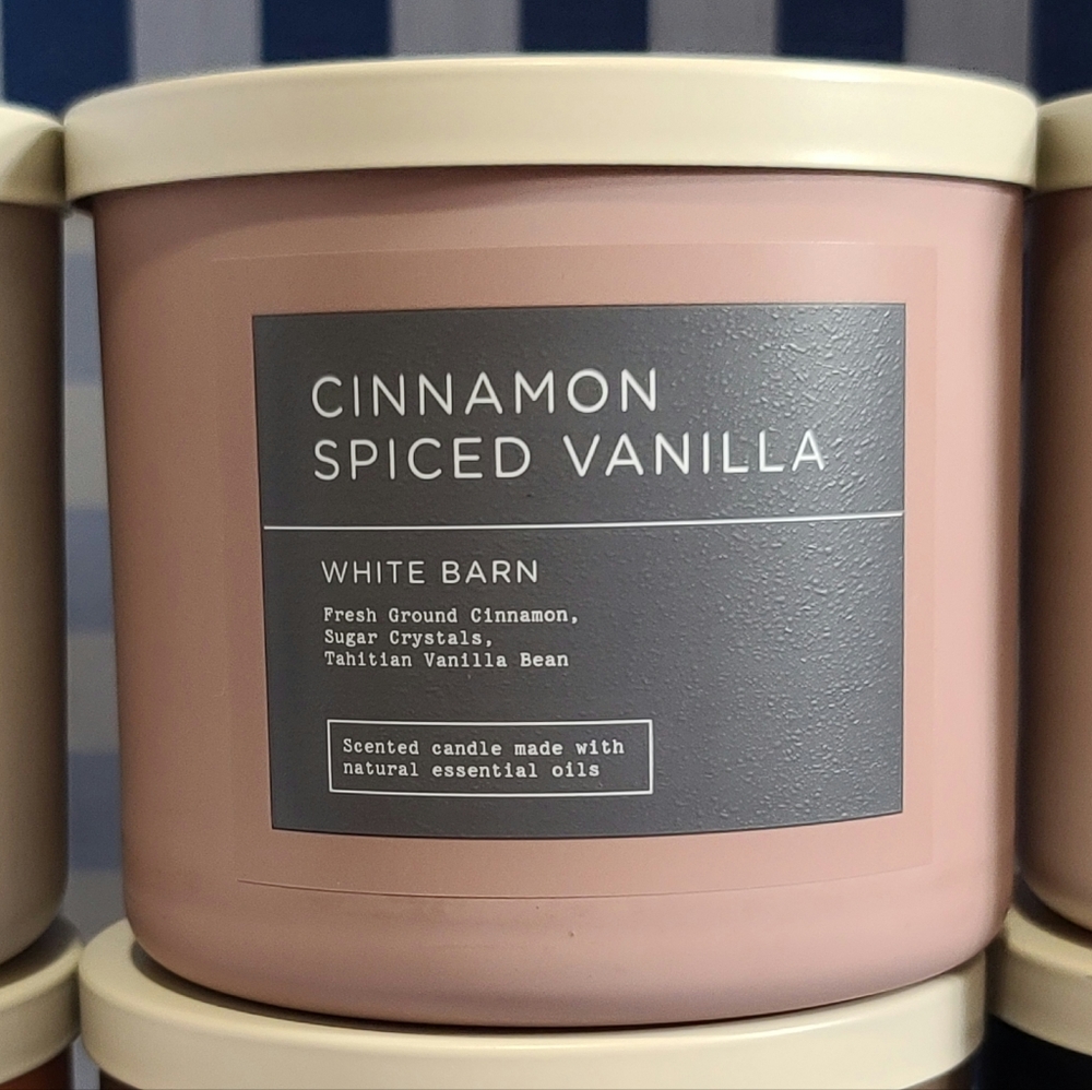 Cinnamon spiced vanilla bath and body works candle